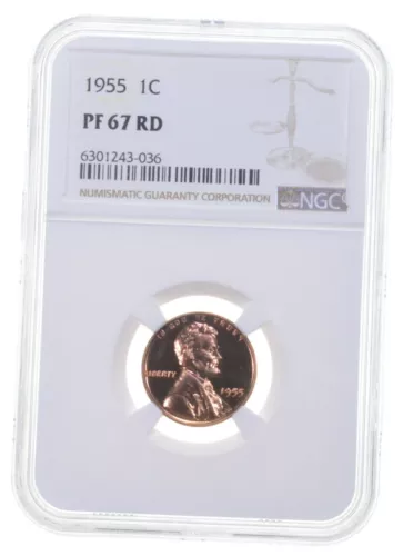 PF67 RD 1955 Lincoln Wheat Cent NGC PR Proof