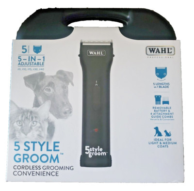 Wahl Professional 5 Style Groom Cordless Pet Clipper Kit Dog Cat Grooming