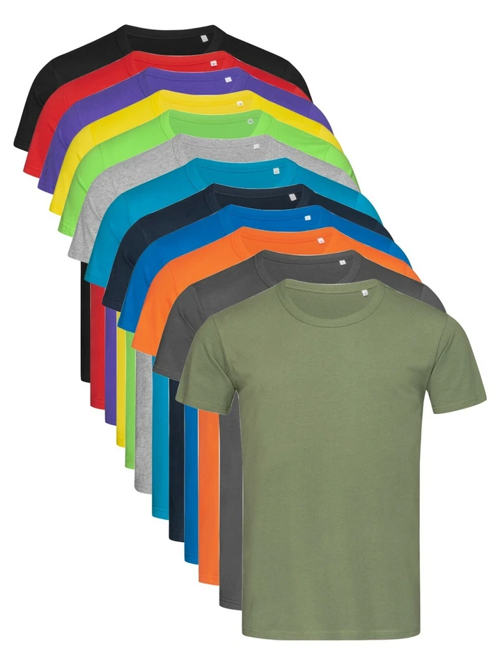 Herren Schlicht Sommer Gewicht Rundhals Baumwolle T-Shirt S - XXL Regular Fit - Bild 1 von 1