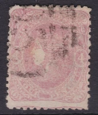 c. 1860 VIC 4d Red QV Beaded Ovals Victoria Australia Used           REF: QVB057