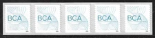 U.S. NEW BCA Self-Adhesive Coil Test Stamp, Strip of 5 MNH XF