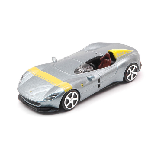 FERRARI MONZA SP1 2018 SILVER 1:43 Burago Auto Stradali Die Cast Modellino - Foto 2 di 3