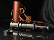 Antique Pirates Spyglass Handheld Telescope Enthusiasts Nautical W/Case