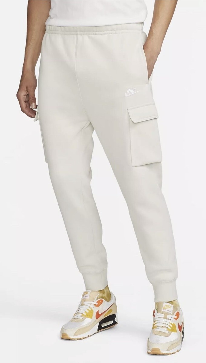 Nike Sportswear Club Fleece Cargo Pants Sz Large Light Bone