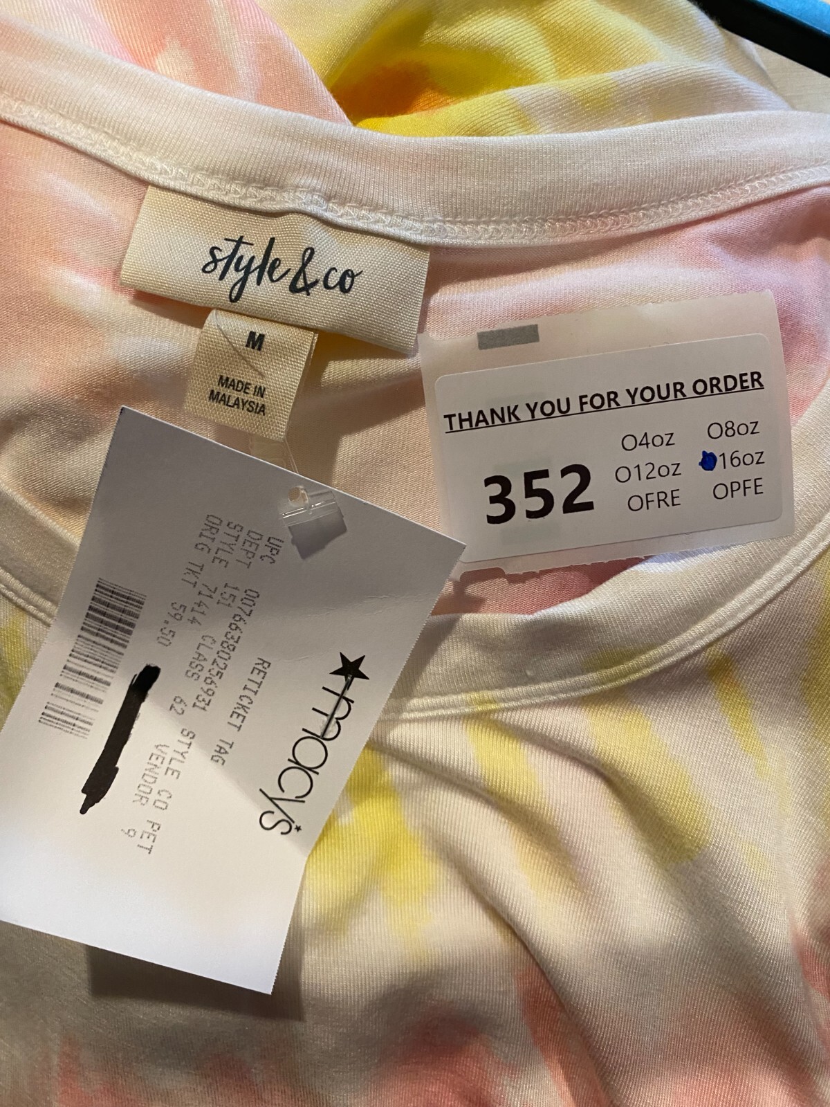 Style and Co Maxi Dress Womens size Medium Yellow Pink Sundress Stretch nwot