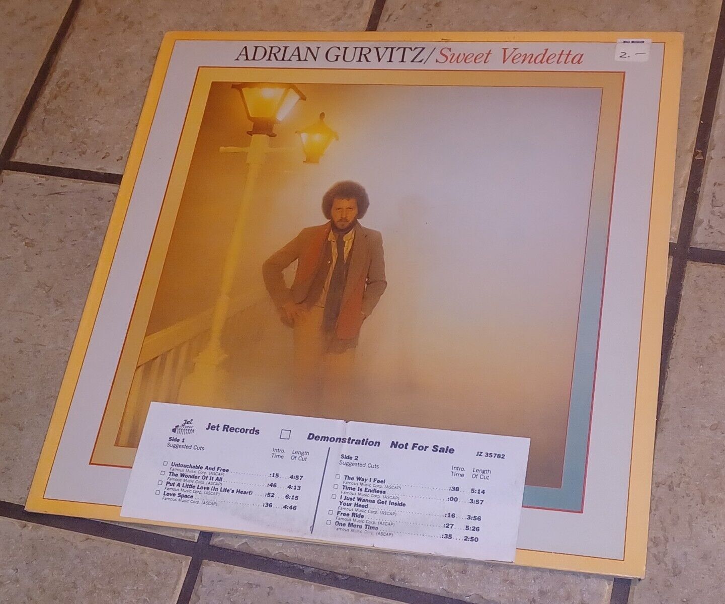 ADRIAN GURVITZ: SWEET VENDETTA Nm Promo Pressing - 1979 Jazz Rock W LYRIC INNER 