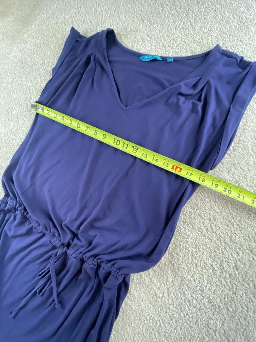 TORI RICHARDS 青 マキシドレス Sサイズ Tori Richard Womens 100% Silk Maxi Dress Size 10 Blue