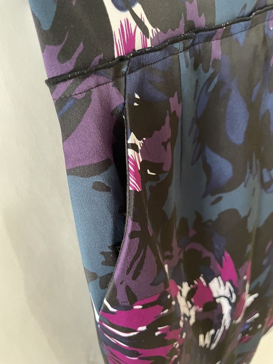 Robe Tahari Noire Avec Bordure Multicolore En Filet - Taille 8 - Occasion Très Bon état