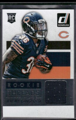 JEREMY LANGFORD 2015 Donruss Rookie Threads Relic Chicago Bears #DRT-JL