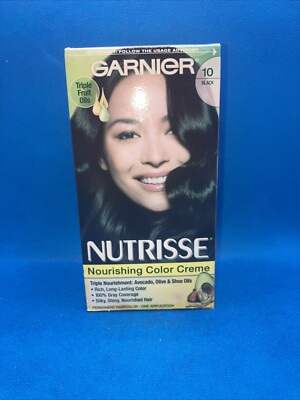 Garnier Nutrisse Nourishing Permanent Hair Color Creme # 10 Matches Color Black