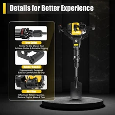 2-Stroke 33CC Gas Power Excavator Shovel Tree Pit Digger Drill Machine 6500 RPM