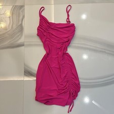 Ruched Mini Dress (Magenta)