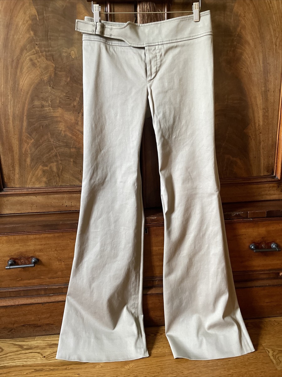 GUCCI khaki pants IT 42 US 6 bell bottom flares dress slacks GUCCI khaki pants IT 42 US 6 bell bottom flares dress slacks