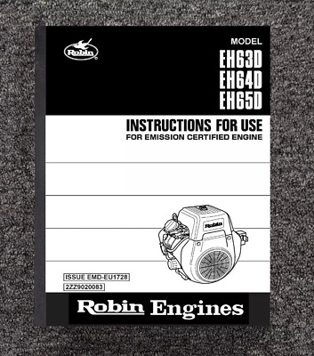 Engines Operator Instruction Manual Fits Robin EH 63D, EH64D, EH65D V-Twin