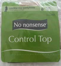 No Nonsense Control Top Pantyhose Size B NUDE Sheer Toe & 2 Pr knee highs