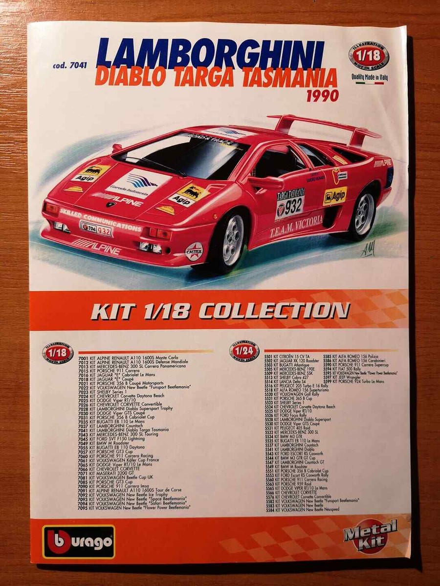 Bburago 1990 Lamborghini Diablo Targa cod. 7041 Metal Kit 1/18