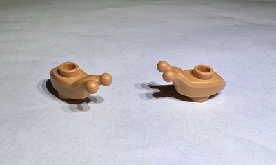 Lego Lot Of 2 Nougat Snails Snail Animal Tan City Jungle Forest Creature New 