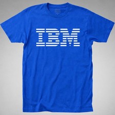 IBM T-Shirt tee INTERNATIONAL BUSINESS MACHINES computer pc logo decal Men's
