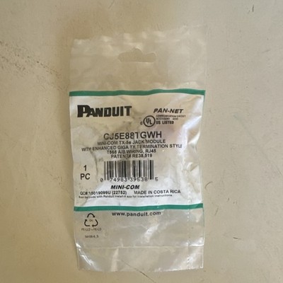 Panduit Mini-Com TX-5e Jack RJ45 Cat 5e Panel Mount White