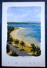 Feb 19th 1961 ISRAEL ZIM LINES S.S JERUSALEM WEST INDIES CRUISES DINER MENU