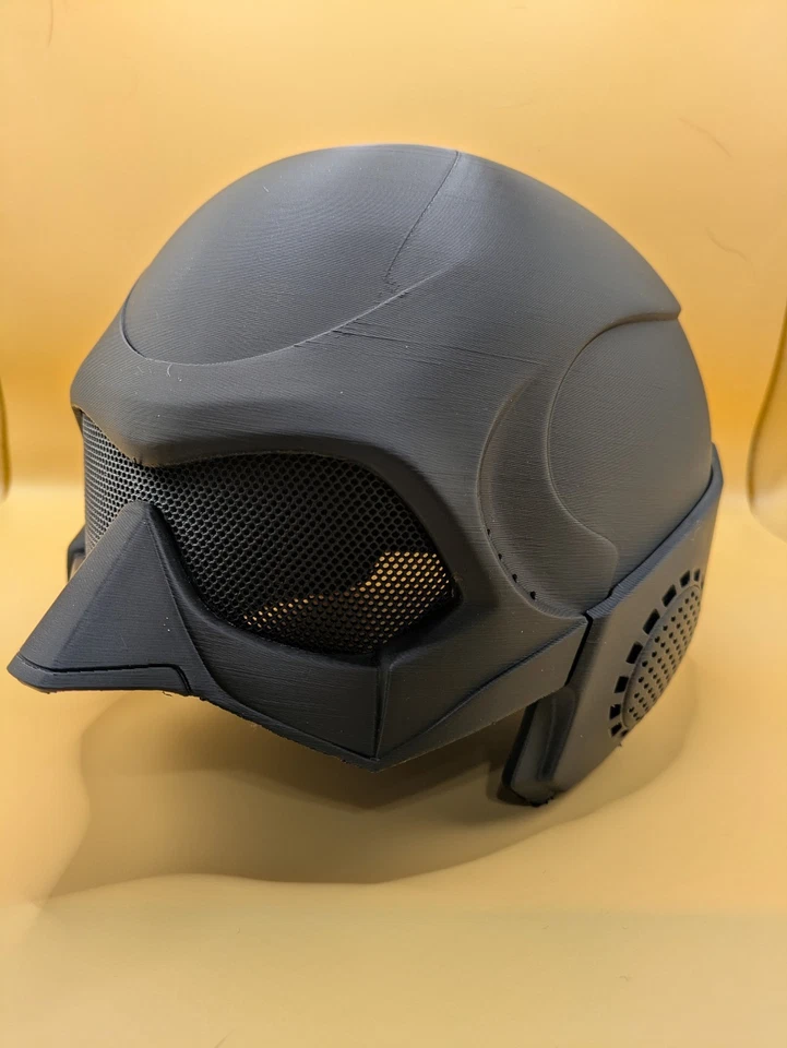 Casco impreso en 3D negro negro negro con conexiones magnéticas - Máscara de cosplay para niños Foto 2 de 4