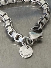 TIFFANY & CO STERLING SILVER VENETIAN BOX LINK BRACELET 7.5”