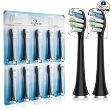 Electric Toothbrush Replacement Heads For AquaSonic Duo Series Pro Medium Black