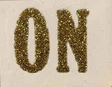 Original Vintage ON Glitter Mini Iron On Transfer