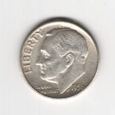 1956 P DIME 90% SILVER 10 CENTS PHILADELPHIA 10¢ UNITED STATES OF AMERICA USA