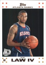 2007-08 Topps Rookie Set #11 Acie Law Card. rookie card picture