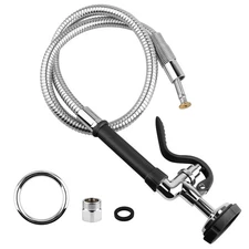 Commercial Sink Faucet Sprayer with 44" Flexible Stainless Steel Hose, Universal