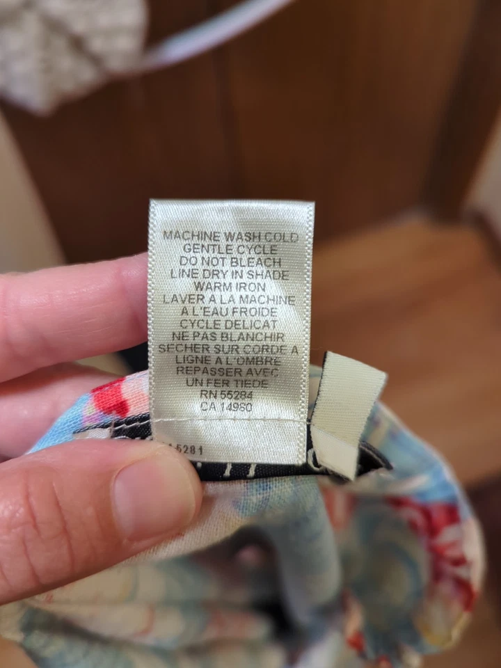 Maxi Falda Vintage David Brooks Para Mujer Costera Floral Lino Mezcla Rayón Talla 6 Foto 4 de 4