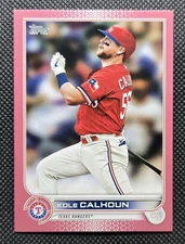 2022 Topps Series 2 Kole Calhoun Mother's Day Pink /50 #605 RANGERS