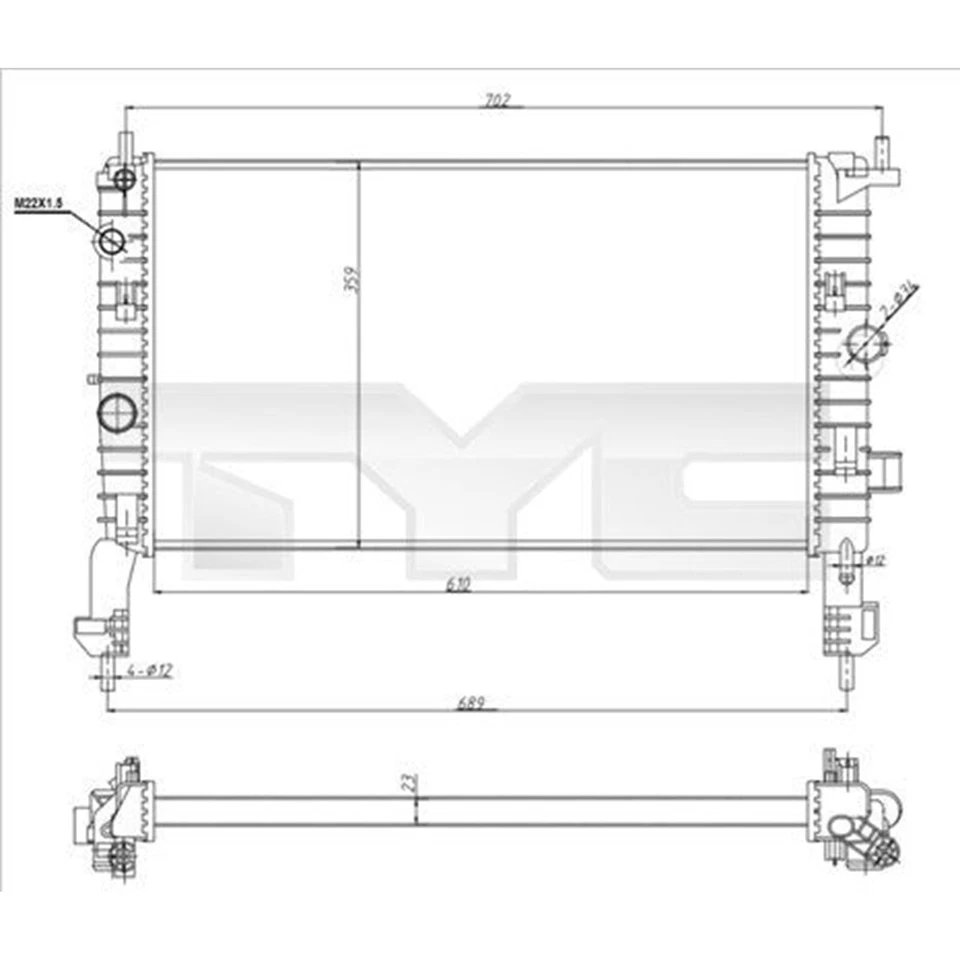 TYC Radiateur Refroidissement Moteur D'Eau Convient pour Opel Meriva 725-0048-R - Photo 1/1