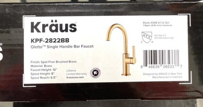 KRAUS Oletto Single Handle Bar Faucet Brushed Brass KPF-2822BB NEW!