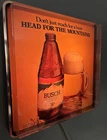 Vintage Busch Beer Lighted Sign “Head for the Mountains” Anheuser Busch