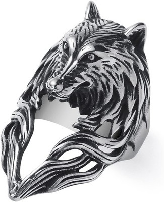 Gothic Crow/Dragon/Eagle/Lion/Snake/Tiger/Wolf Ring Stainless Steel Punk Biker A