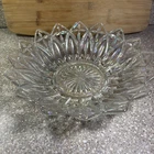 Vintage Federal Glass Clear Iridescent Carnival Glass Serving Bowl