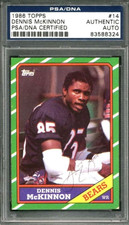 1986 Topps #14 Dennis McKinnon Signed Rookie Card Autograph RC PSA/DNA Bears
