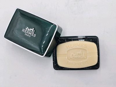 HERMES Perfumed Soap Eau D'Orange Verte 1.7oz Travel Size Paris Hard Case