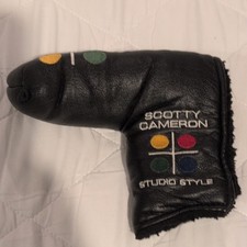 Scotty Cameron Studio Style Black Putter Head Cover with Cameron Divot Tool