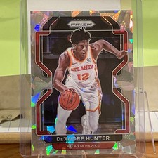 2021-22 Panini Prizm Basketball Deandre Hunter-#73 Cracked Ice Parallel. Hawks!