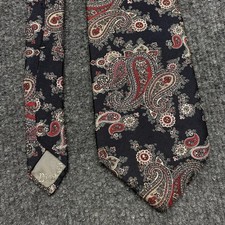 Vtg Christian Dior Black Black Burgundy 100 Silk Tie Woven Italy Made in USA