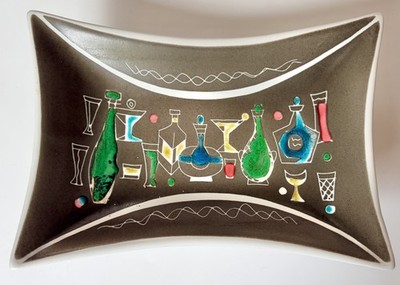 1950 s Atomic Denby Glyn Colledge Cheviot Cocktails & Decanters Large Dish