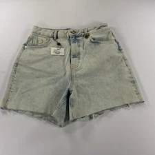 Holland Cooper High Rise Denim Shorts Ladies Wear Light Stone Wash Size 12 NWT