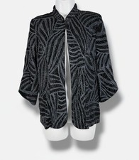 Alex Evenings Women's Black Glitter Jacket Size Small