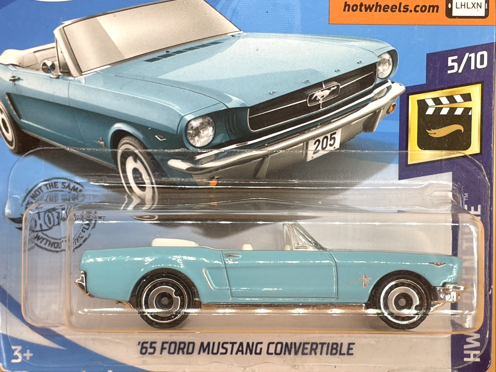 Hot Wheels 1965 Mustang Convertible James Bond 007 Thunderball Short Card 5/10