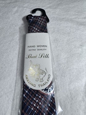 BRAND New Hand Work Thai Silk Amazing Thailand Plaid Necktie NWT Extra Quality