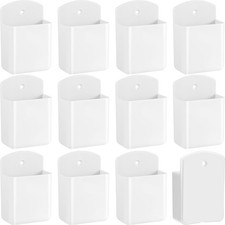 12 PCS TV Remote Control Holder Wall Mount Self Adhesive Organizer White