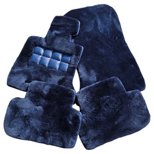 Dark Blue Genuine Sheepskin floor mats fits Rolls Royce Wraith Dawn